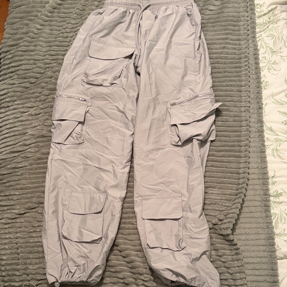 SHEIN Kids Light Gray Cargo Pants